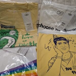 Graphic Tees - Yellow and White Set Of 4